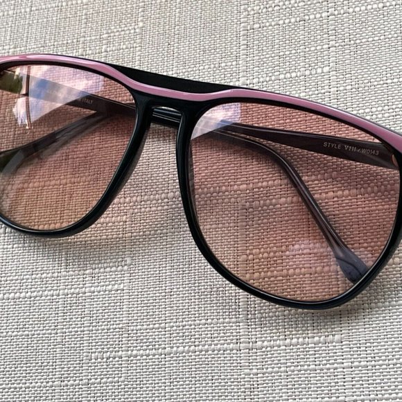 Vintage Bausch & Lomb Women Sunglasses BlackPink Big Face Eye Wear Made Italy main image 9